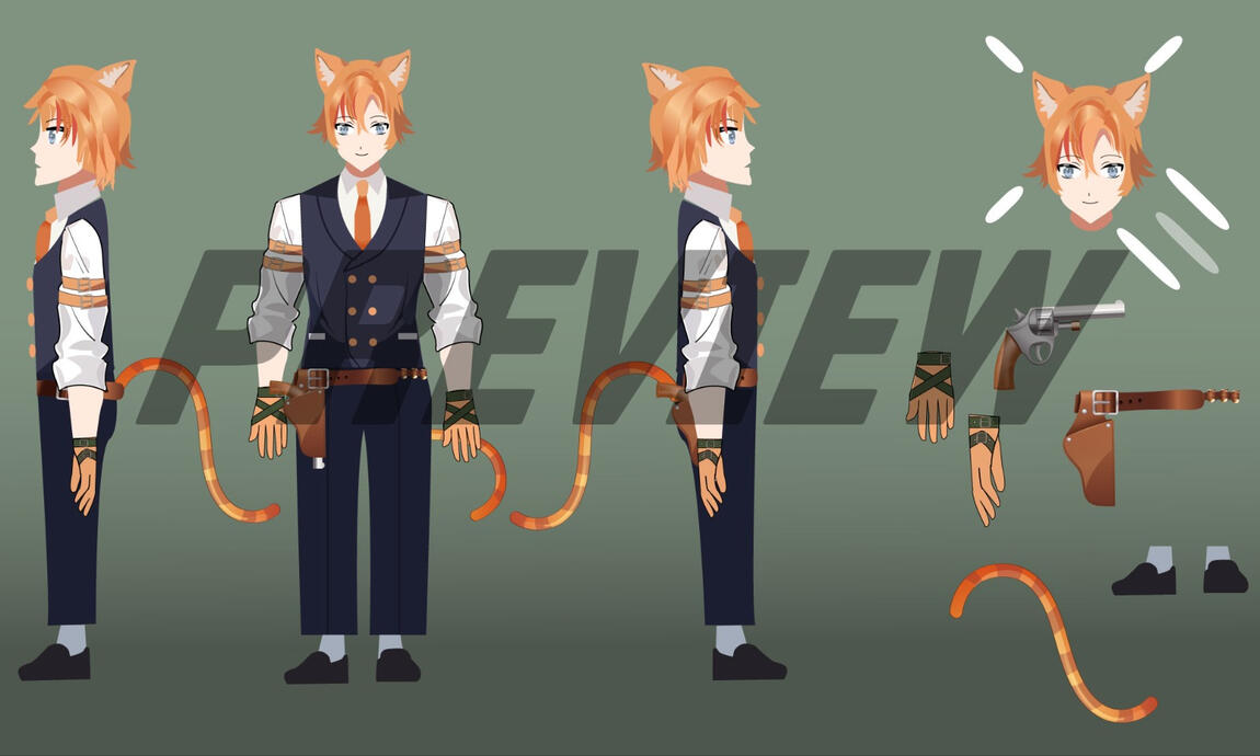 3D HALF HUMAN CAT